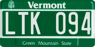 VT license plate LTK094