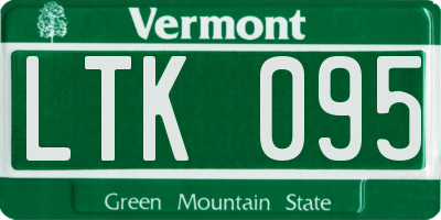 VT license plate LTK095