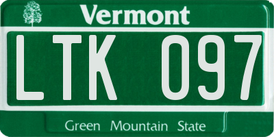 VT license plate LTK097