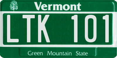 VT license plate LTK101