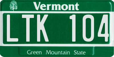 VT license plate LTK104