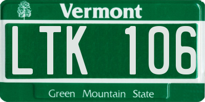 VT license plate LTK106