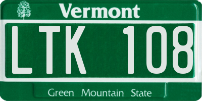 VT license plate LTK108