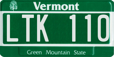 VT license plate LTK110
