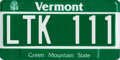 VT license plate LTK111