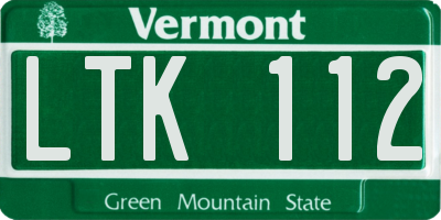 VT license plate LTK112