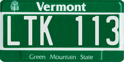 VT license plate LTK113