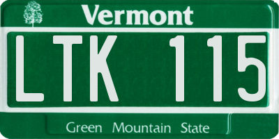 VT license plate LTK115