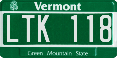 VT license plate LTK118