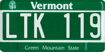 VT license plate LTK119