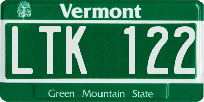 VT license plate LTK122