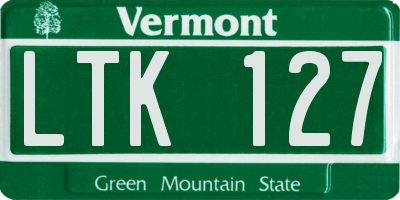VT license plate LTK127