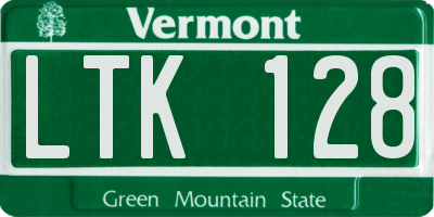 VT license plate LTK128
