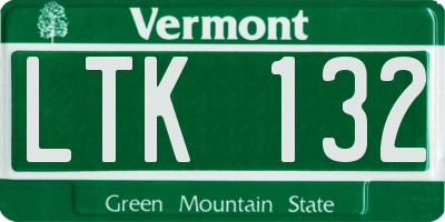 VT license plate LTK132