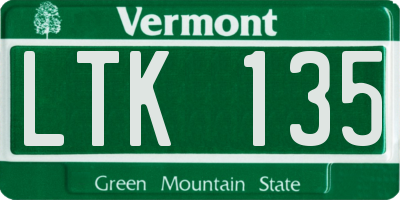 VT license plate LTK135