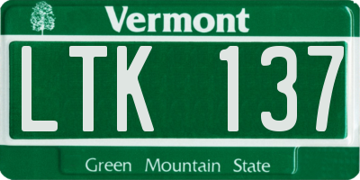 VT license plate LTK137