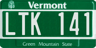 VT license plate LTK141