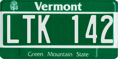 VT license plate LTK142