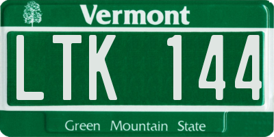 VT license plate LTK144