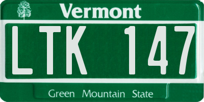 VT license plate LTK147