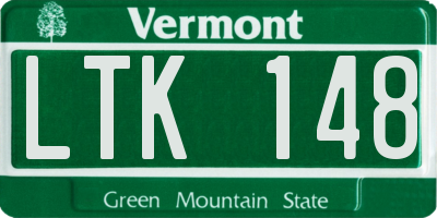 VT license plate LTK148