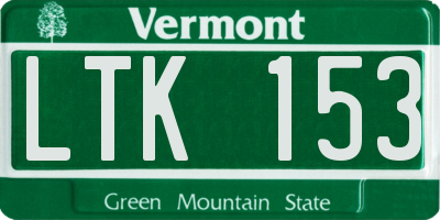 VT license plate LTK153
