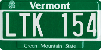 VT license plate LTK154