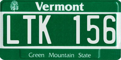 VT license plate LTK156