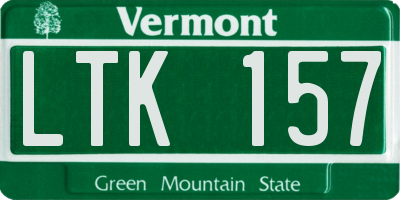 VT license plate LTK157