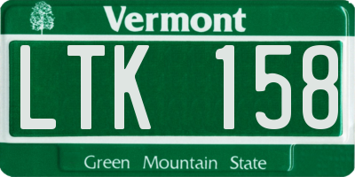 VT license plate LTK158