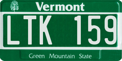 VT license plate LTK159