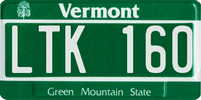 VT license plate LTK160