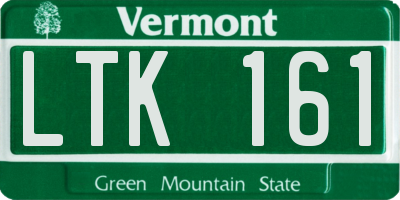 VT license plate LTK161