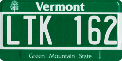 VT license plate LTK162