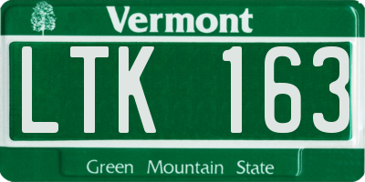 VT license plate LTK163