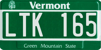 VT license plate LTK165