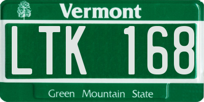 VT license plate LTK168