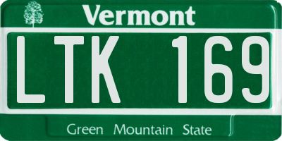 VT license plate LTK169