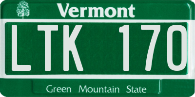 VT license plate LTK170
