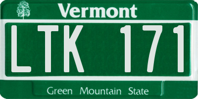 VT license plate LTK171