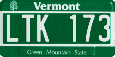 VT license plate LTK173