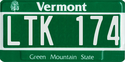 VT license plate LTK174