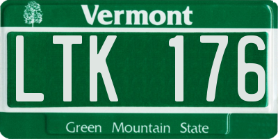 VT license plate LTK176