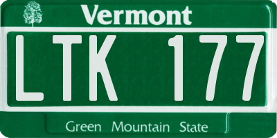 VT license plate LTK177