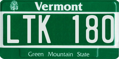 VT license plate LTK180