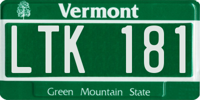VT license plate LTK181