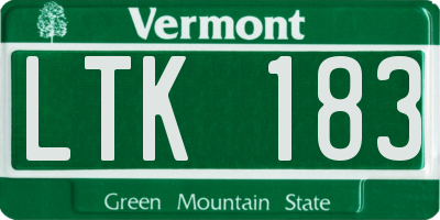 VT license plate LTK183