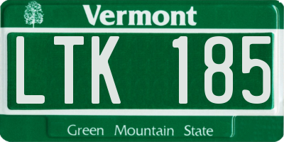 VT license plate LTK185
