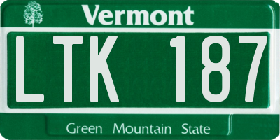 VT license plate LTK187