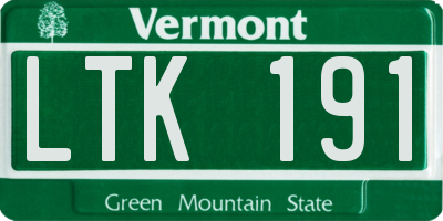VT license plate LTK191